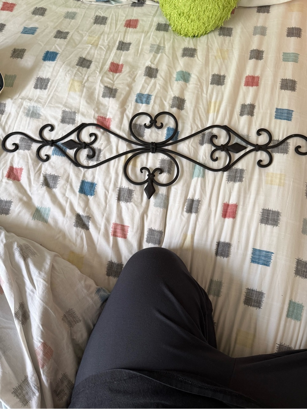 Ornate Scroll Metal Wall Decor - Black